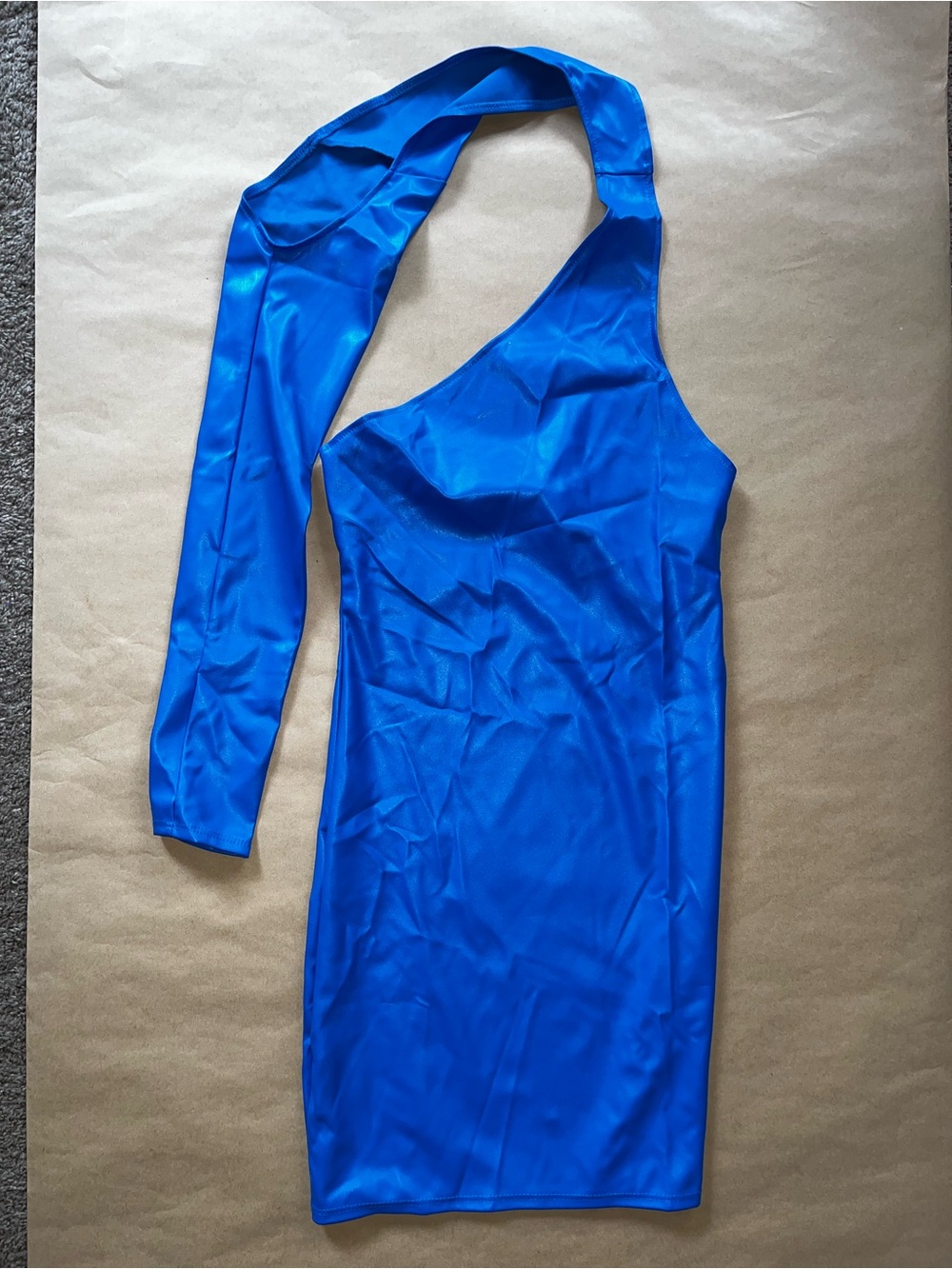 Pretty Little Thing Blue One-Shoulder Spandex material Bodycon Dress